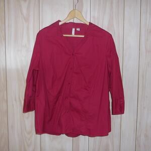 St John's Bay Collared 3/4 Sleeve Women Shirt 1X